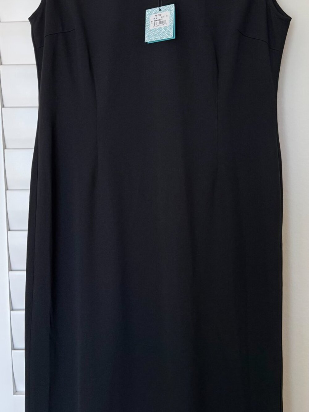 Ming Wang Black Knit Tank Dress Sleeveless Midi Sheath
